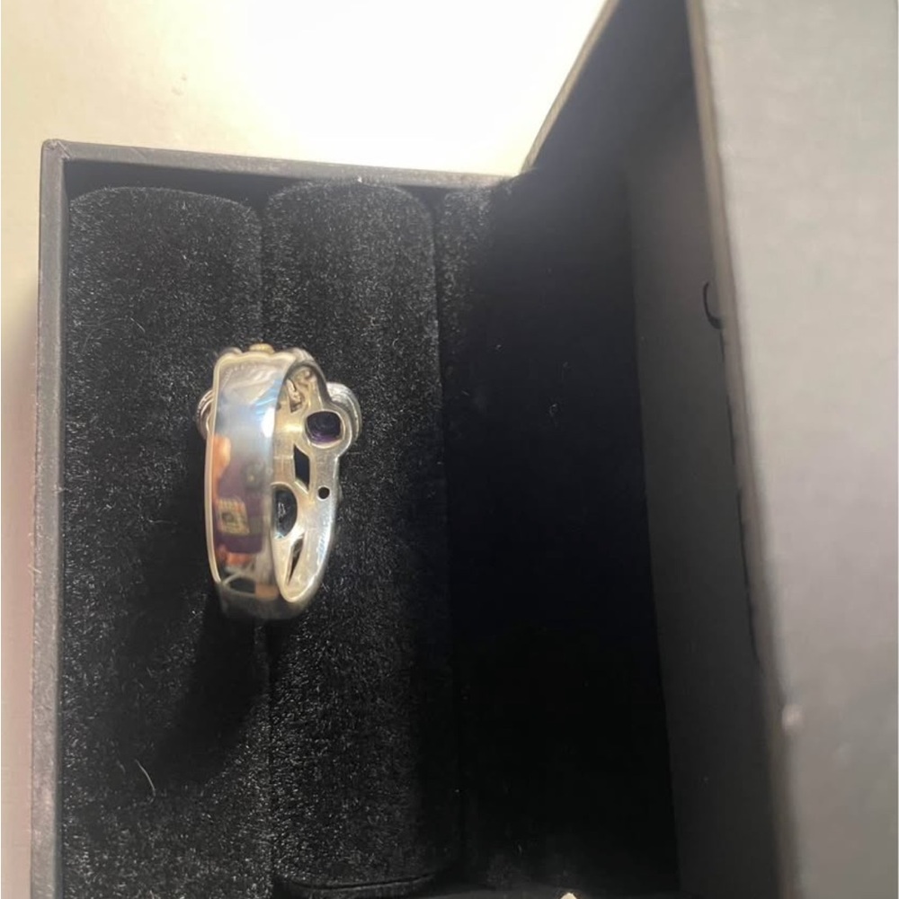 Effy Silver Ring with Purple, Blue, and Yellow Stones - Picture 3 of 3
